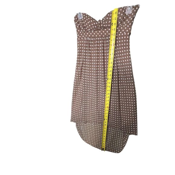 BCX Dress Womens Size 9 Brown White Polka Dot Sleeveless High Low Made USA Retro - Picture 9 of 12